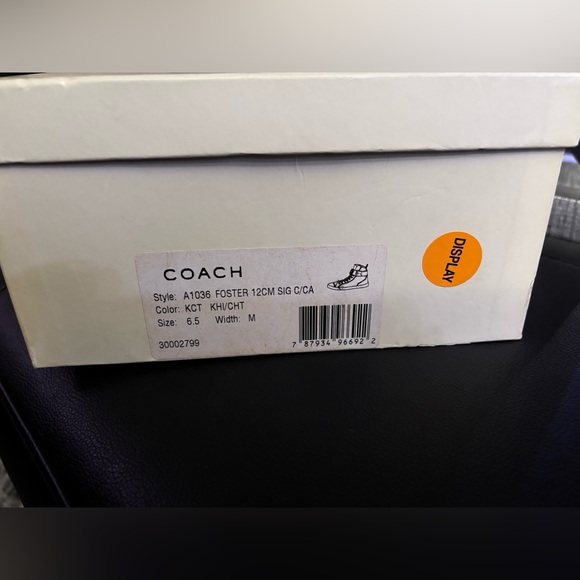 Coach FOSTER  “CC” Signature Canvas & Leathers Hi Top Sneakers 6.5 - Picture 1 of 15